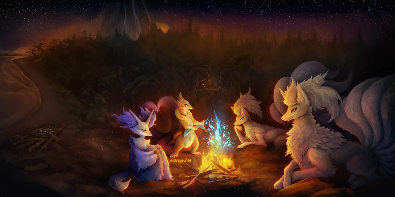 Commission for LithiumArragua: Campfire (Detail Crops)